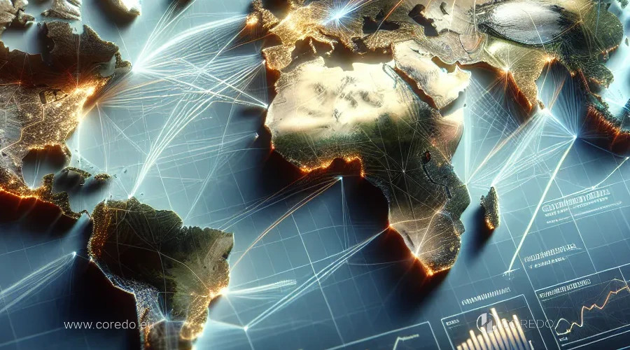 Ilustrace k sekci "Geopolitická fragmentace a její důsledky pro mezinárodní obchod" v článku "Vliv geopolitiky na bankovní účty a licencování podnikání v roce 2025"