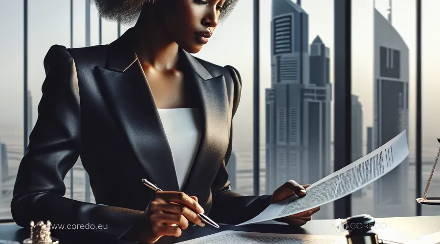 Illustration for the section "Legal Support for Business in the UAE" in the article "Challenges and Advantages of Opening a Company in the UAE"