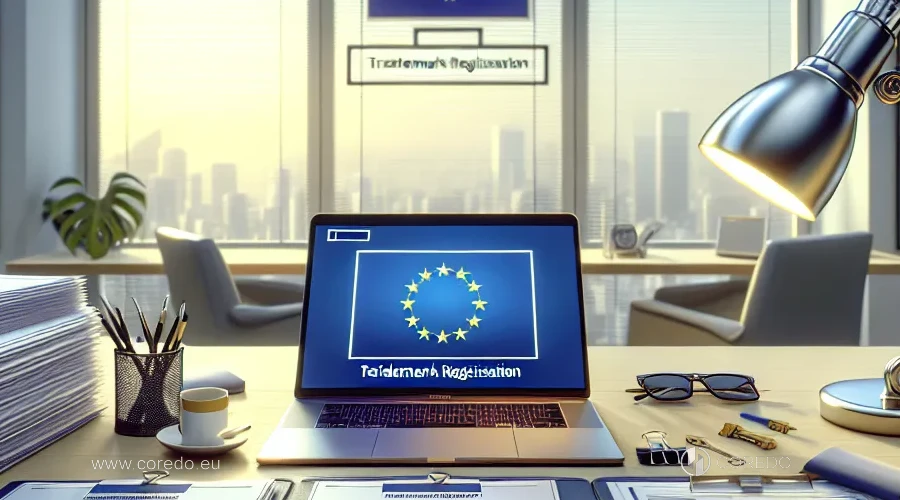 Ilustrace k sekci "Registrace ochranné známky v EU: krok za krokem" v článku "Ochranné znaky v EU - odpovídáme na populární otázky - 2025"
