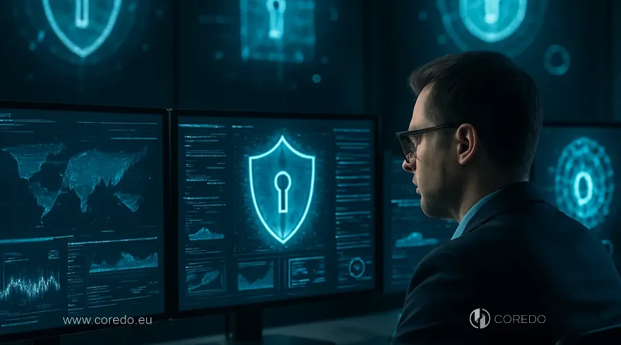 Illustration for the section «Corporate cybersecurity tools» in the article «Protecting the organization from cyber threats: strategies for a digital future»