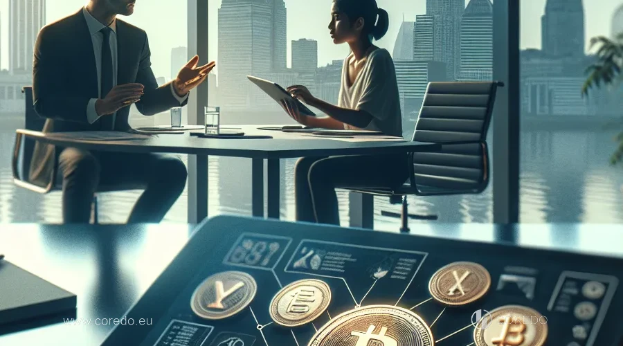 Illustration for the section 'Taxes and Banking for Cryptocurrency Business in Argentina' in the article 'Registration of Cryptocurrency Business in Argentina – Rules and Process'