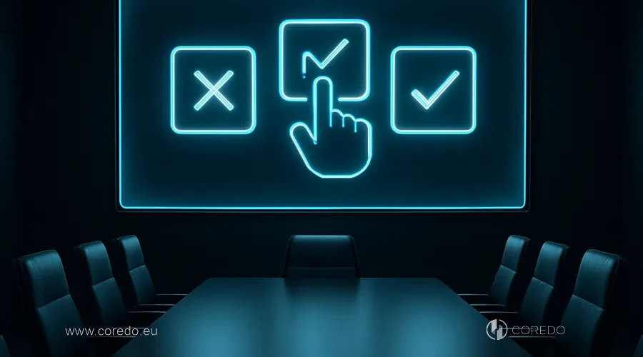 Illustration for the section ‘Virtual board meetings and electronic shareholder voting’ in the article ‘Digital corporate governance: what it is and why organizations need it’
