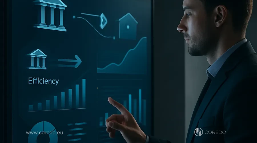 Ilustrace k oddílu «Automatizace bankovních procesů pro zvýšení efektivity» ve článku «Zvyšování produktivity bank pomocí zjednodušení procesů»