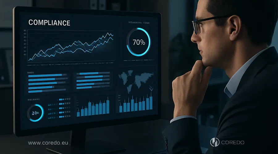 Illustration for the section 'Digital transformation of compliance in finance' in the article 'Winning in financial services starts with compliance confidence'