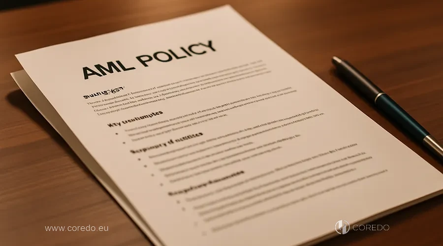 Illustration for the section «AML policy: structure and content» in the article «What is AML compliance and how to implement it»