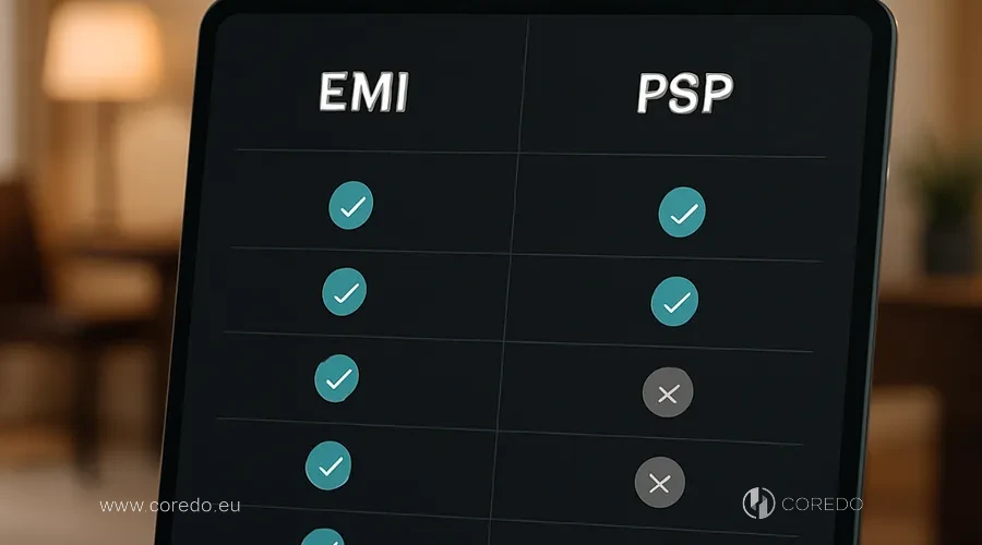 Иллюстрация к разделу «EMI или PSP: как выбрать лицензию для финтеха» у статті «EMI vs PSP- какая лицензия подходит для финтеха»