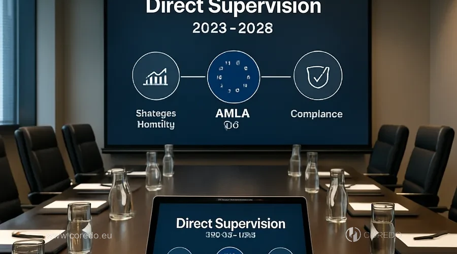 Illustration for the section «AMLA EU: preparation for Direct Supervision 2025–2028» in the article «AML compliance services for financial institutions in the EU»