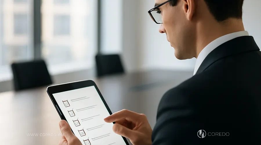 Illustration for the section “Due diligence checklist for buying an EU company” in the article “Common mistakes when buying an investment company in the EU”