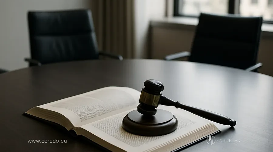 Иллюстрация к разделу «Юридические опции: от переговоров до суда» у статті «Что делать при блокировке счёта по AML-причинам»