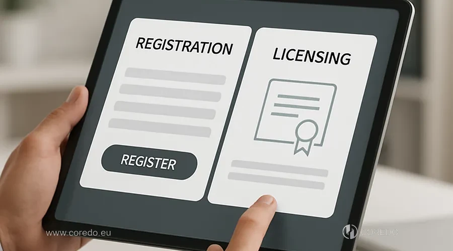 Illustration for the section 'COREDO cases: registration and licenses' in the article 'Why AML in Latvia is considered "bank-centric"'