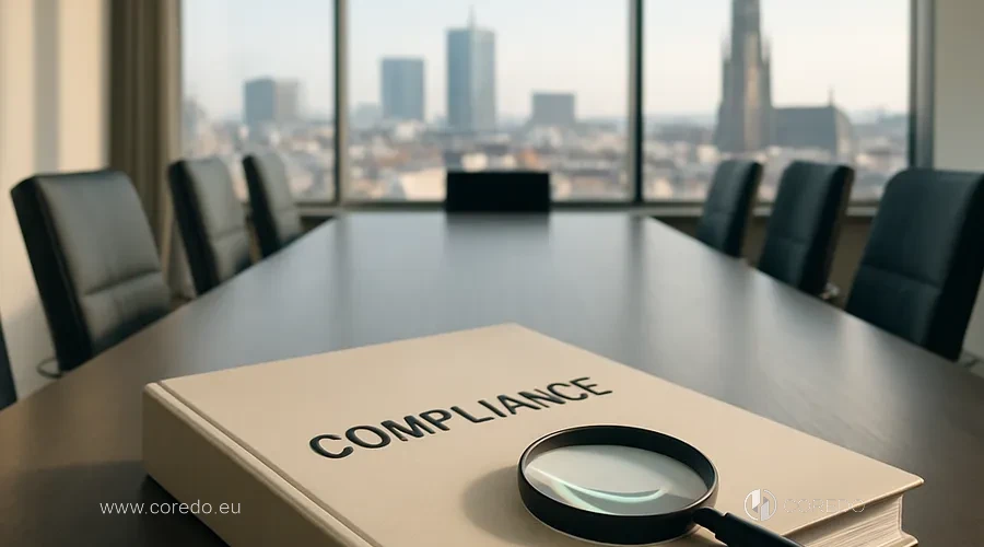 Иллюстрация к разделу «Комплаенс, AML и внутренний контроль в инвестициях Чехии» у статті «Инвестиционная компания в Чехии - процедура регистрации в 2026»