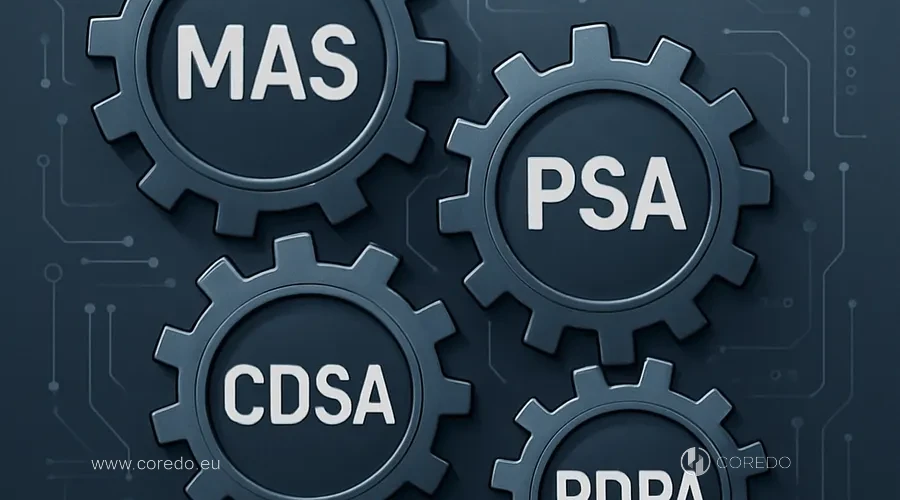 Иллюстрация к разделу «Кто отвечает за что: MAS, PSA, CDSA, PDPA» у статті «AML compliance для финтех-компаний в Сингапуре- ключевые отличия»