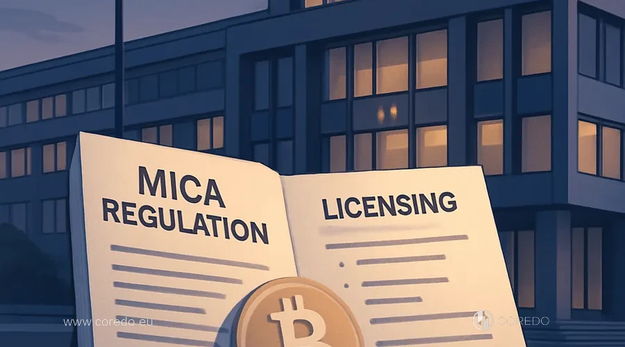 Illustration for the section 'Features of MiCA relicensing in Czechia' in the article 'Crypto license in Czechia in 2026 - process and timelines'
