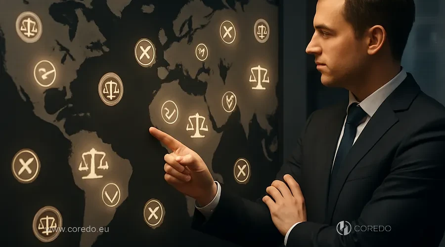 Иллюстрация к разделу «Риски при выборе юрисдикции для криптопроекта» у статті «Юрисдикция для криптопроекта — как выбрать по шагам»