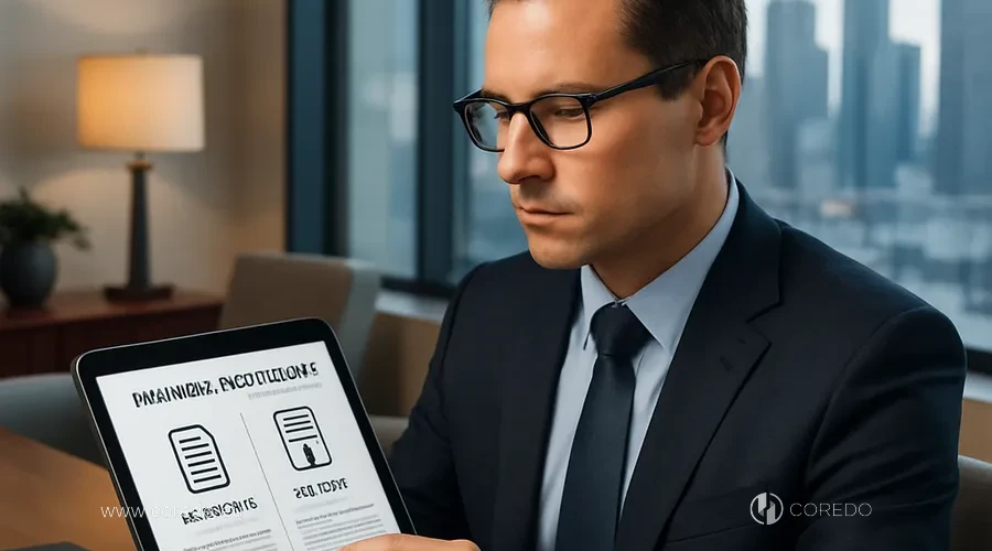 Иллюстрация к разделу «Финансовые лицензии и комплаенс с COREDO» у статті «Что делать после негативного AML audit»