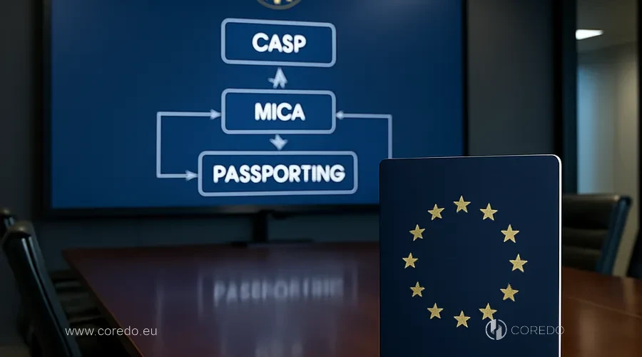 Иллюстрация к разделу «CASP, MiCA и паспортирование в ЕС» у статті «MiCA и stablecoins – жизнеспособные модели»