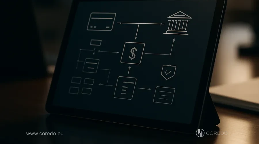 Иллюстрация к разделу «Какие услуги PSD2 требуют лицензии?» у статті «Регулирование payment institutions в ЕС – различия по странам»