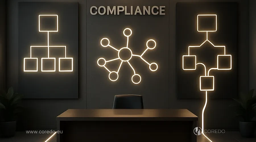 Иллюстрация к разделу «Централизованные, децентрализованные и гибридные комплаенс‑модели» у статті «Compliance-risk mapping для международных холдингов»