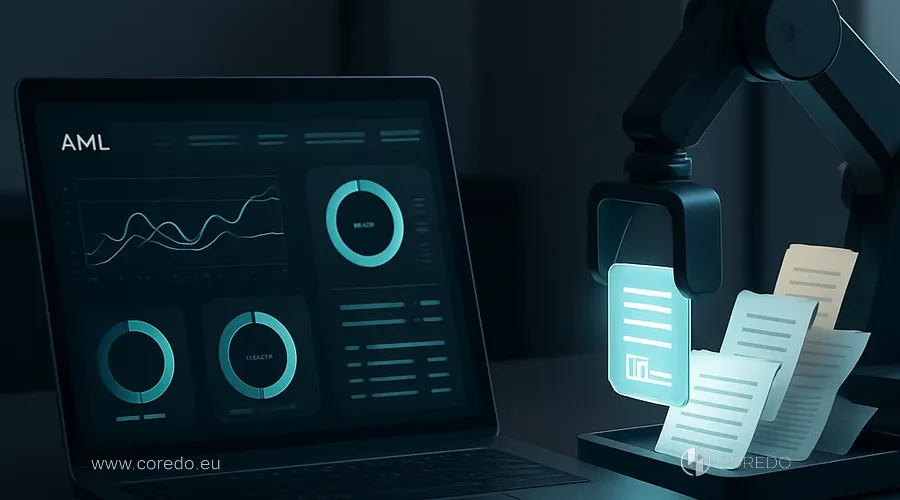 Ilustrace k oddílu „Automatizace AML a compliance“ v článku „Odpovědnost za chyby finančního AI-poradce“