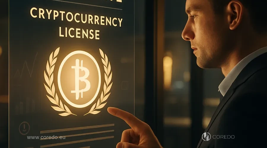 Illustration for the section 'Crypto and payments licensing' in the article 'Sanctions screening – how to avoid false positives'