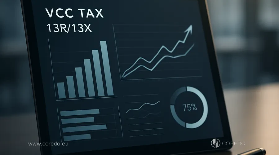 Ilustrace k oddílu „Daně pro VCC: 13R/13X a daňová rezidence“ v článku „Variable Capital Company v Singapuru – struktura pro hedge fondy 2026“