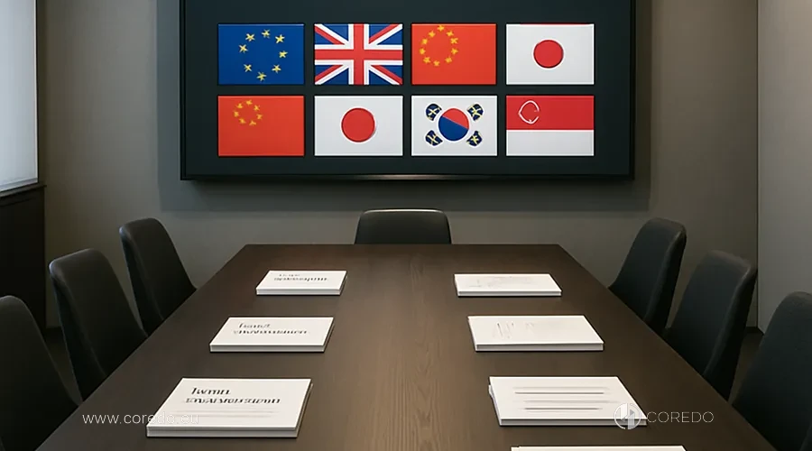 Иллюстрация к разделу «Требования в ЕС, Великобритании и Азии» у статті «Банковские проверки транзакций в реальном времени - что отслеживается»