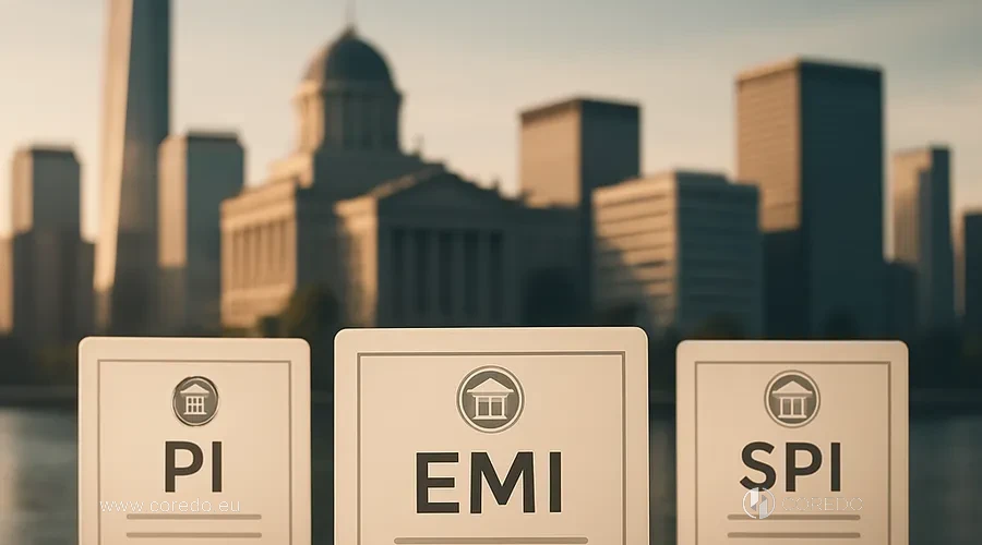 Иллюстрация к разделу «Формы лицензий PI, EMI, SPI и регуляторы» у статті «Классификация платежных услуг в ЕС- как описать бизнес- чтобы вас поняли»