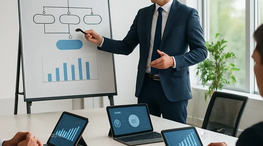 Ilustrace k oddílu „Provozní model zavedení“ ve článku „Travel Rule — jak se připravit fintechu a kryptoprojektu v roce 2026“