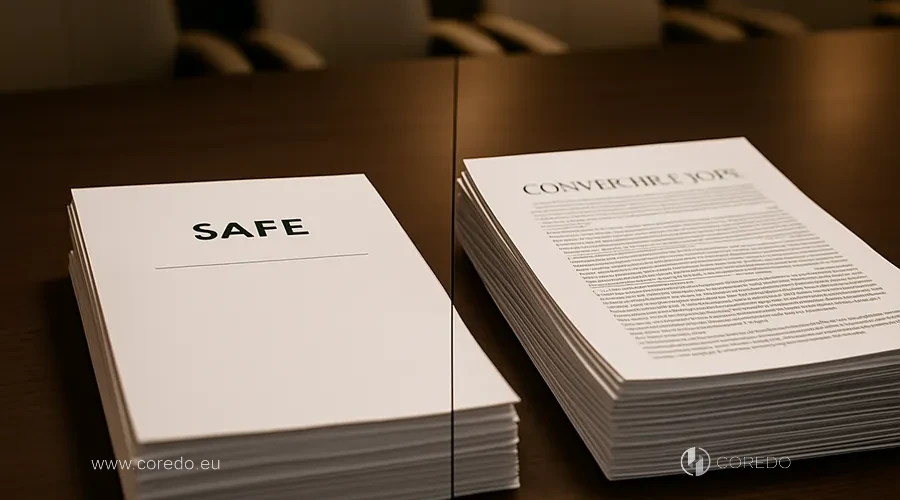 Иллюстрация к разделу «SAFE vs Convertible Note: ключевые отличия и юридические риски» у статті «SAFE-convertible note- где чаще всего закладывают будущий конфликт»