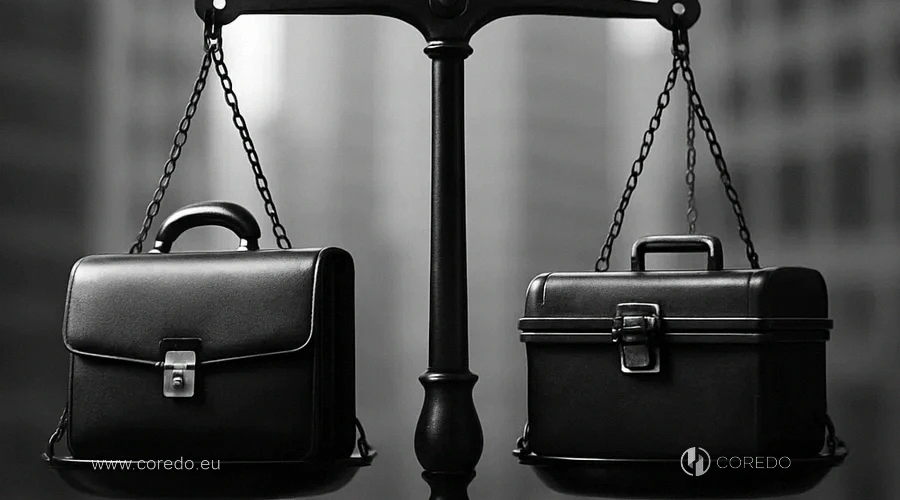 Illustration for the section «Employee vs contractor: misclassification» in the article «Employment compliance of a distributed team – contracts and taxes»